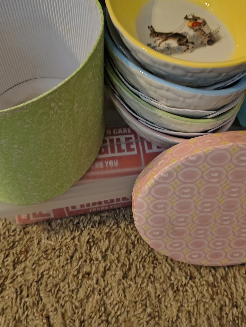 Williams Sonoma Pastel Bunny Bowls in Pink, Blue, Yellow & Green - Set of 4